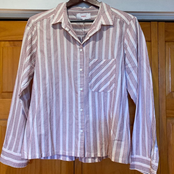 NWT Xirena Blaine Button Down Women's Collared Long Sleeve Shirt Size Med USA - Picture 1 of 14